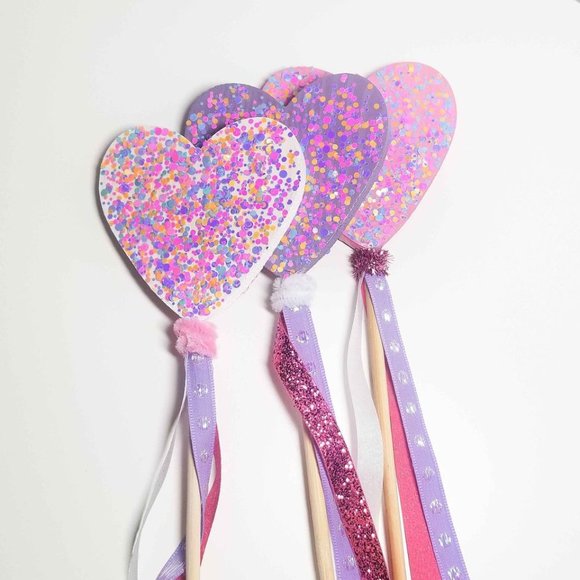 HEART Magic Wand w/ GLITTER-Pink HANDMADE - Picture 4 of 9